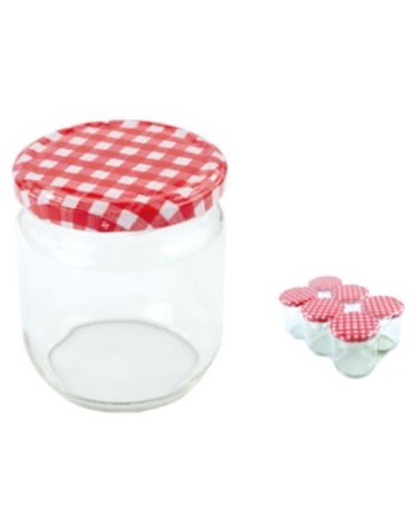 Słoiki - Słoik zwykły 425 ml · Pokrywka (⌀82) z designem “karo” · 6 sztuk - product 3