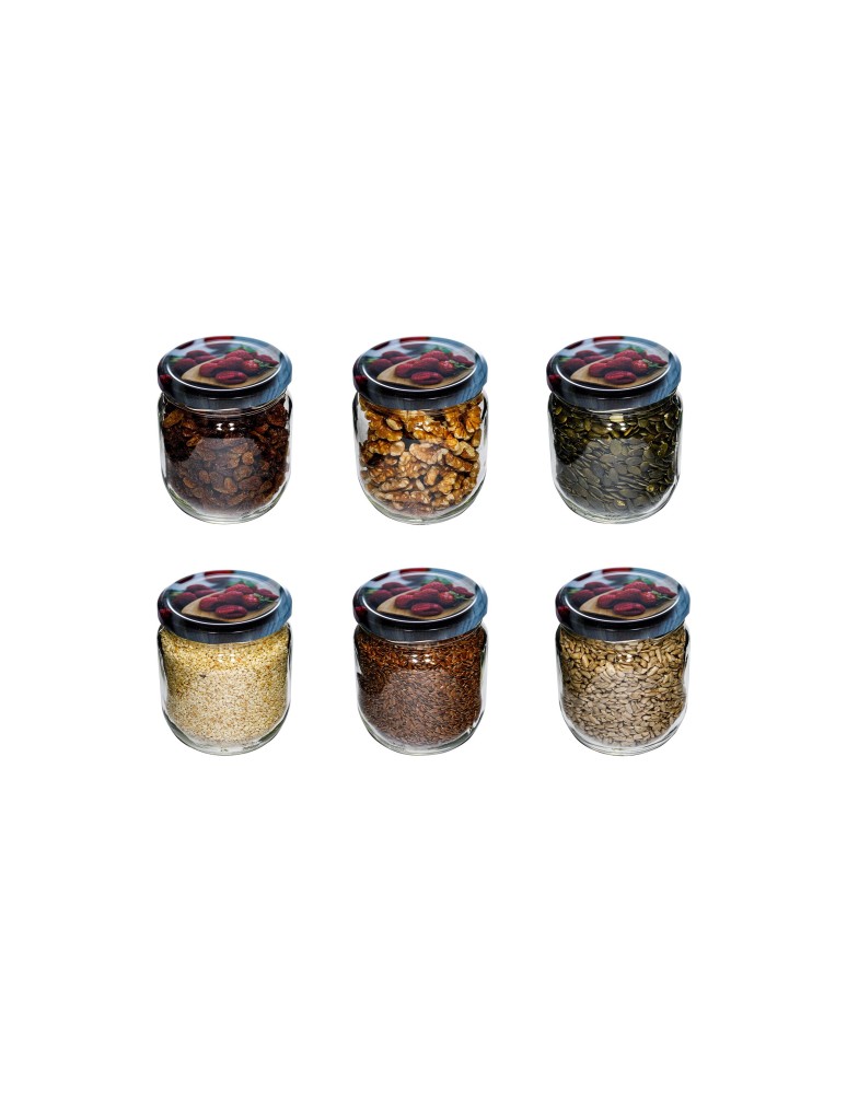 Słoiki - Słoik bezbarwny 425 ml · Pokrywka (⌀82) z nadrukiem “malinki” · 6 sztuk - product b2b.wamar.biz 1