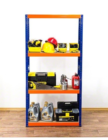 Regały - Regał Helios 180x120x40 cm 4 półki/275kg Czarno-Biały - product 2