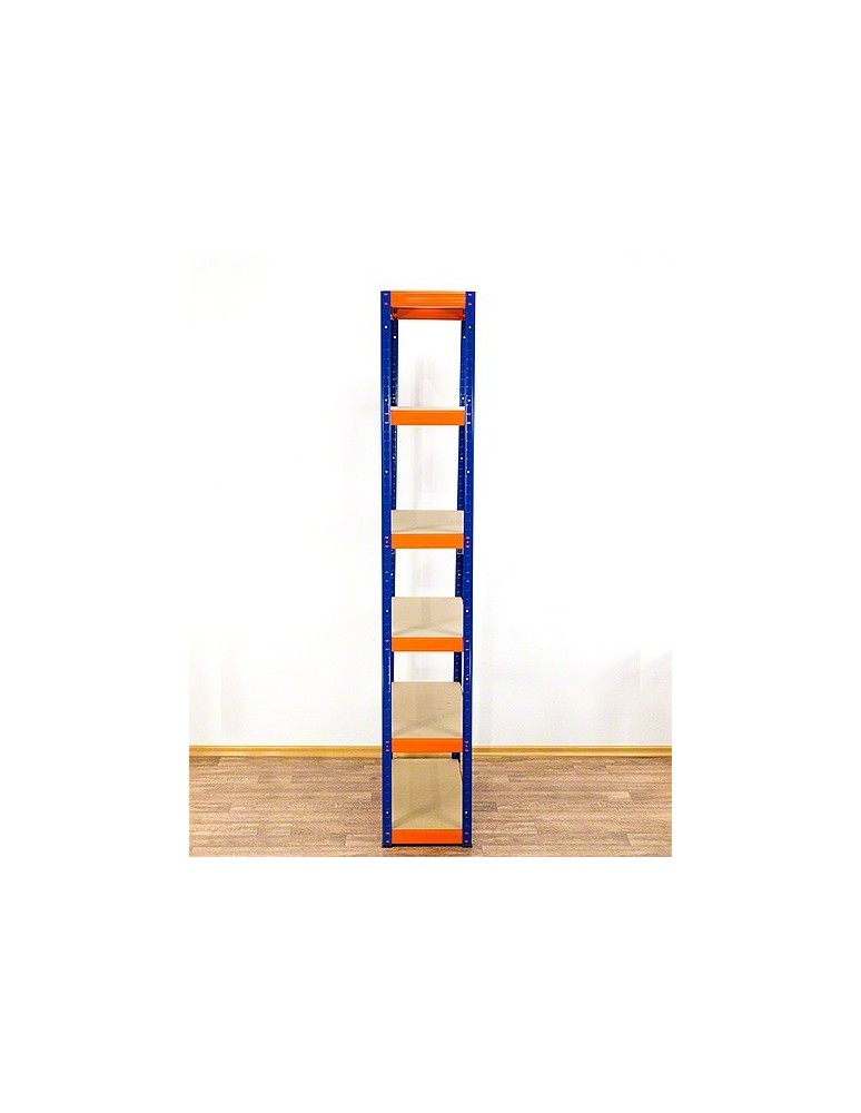 Magazynowe regały metalowe - Regał Helios 196x120x50 cm 6 półek/275kg Biało-Pomarańczowy - product b2b.wamar.biz 3