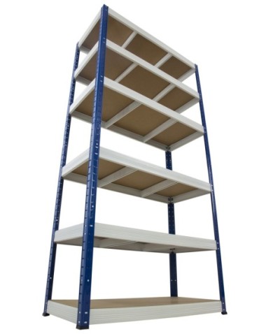 Regały - Regał Helios 196x120x35 cm 6 półek/275kg Czarno-Biały - product 18