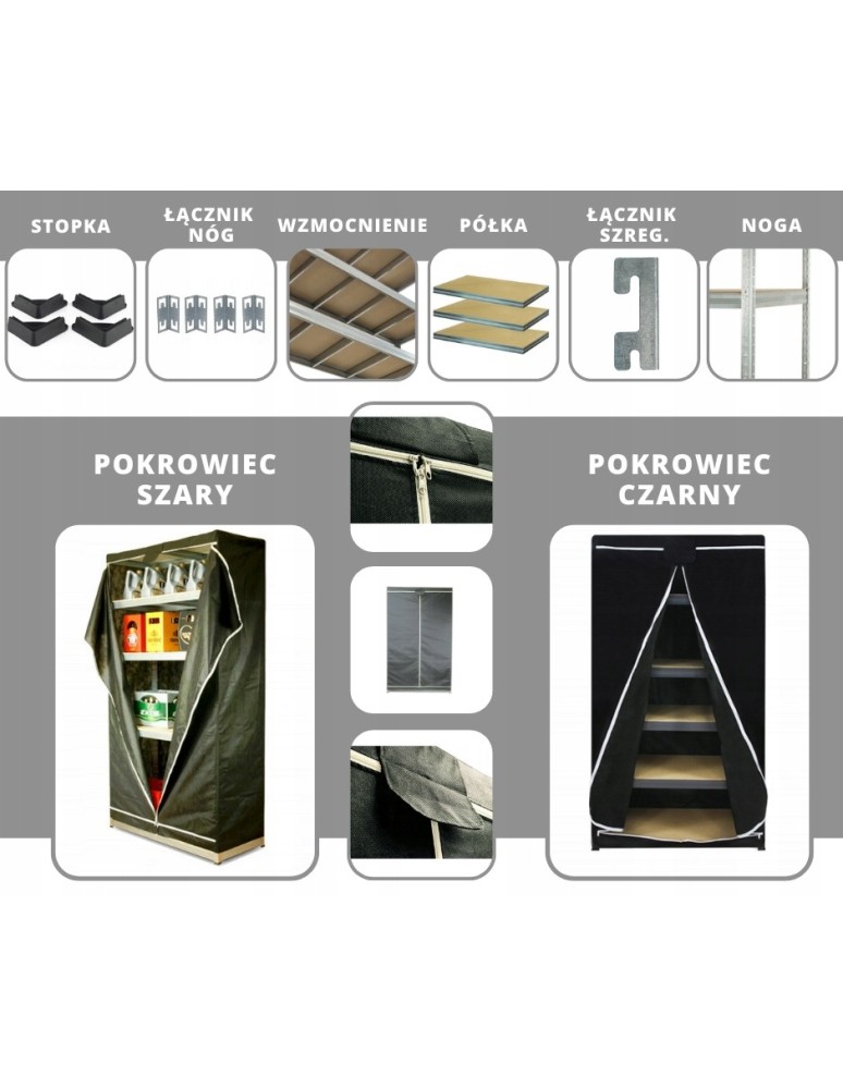 Helios Premium - Regał metalowy regał magazynowy garażowy HELIOS premium 196x075x45 5x275kg - product b2b.wamar.biz 8