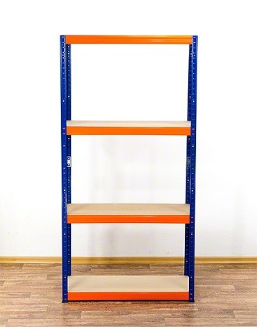 Magazynowe regały metalowe - Regał Helios 180x100x50 cm 4 półki/275kg Biało-Pomarańczowy - product 28