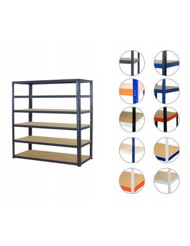 Regał metalowy regał magazynowy garażowy HELIOS premium 196x180x30 6x175kg