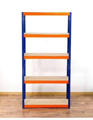 Magazynowe regały metalowe - Regał Helios 180x120x60 cm 5 półek/350kg Biało-Pomarańczowy - product 2