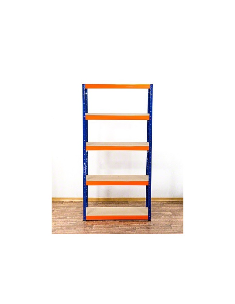 Magazynowe regały metalowe - Regał Helios 180x120x60 cm 5 półek/350kg Biało-Pomarańczowy - product b2b.wamar.biz 2