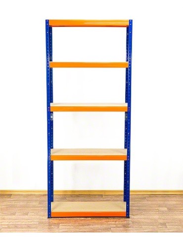 Magazynowe regały metalowe - Regał Helios 196x75x45 cm 5 półek/350kg Biało-Pomarańczowy - product 5
