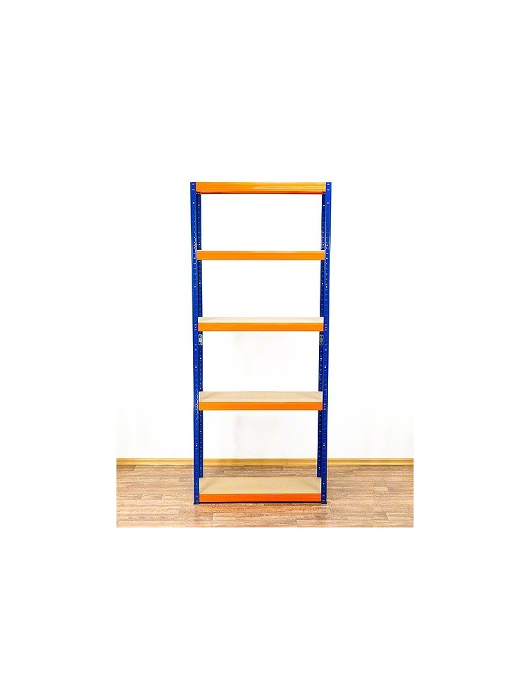 Magazynowe regały metalowe - Regał Helios 196x75x45 cm 5 półek/350kg Biało-Pomarańczowy - product b2b.wamar.biz 5