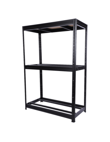 Regały - Regał na opony 177×120×60 cm/ 3 półki – Metalowy/ Czarny - product 10