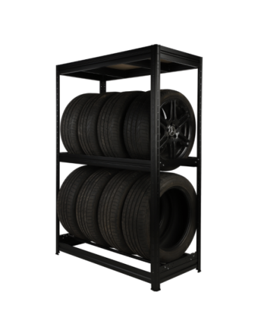 Regały - Regał na opony 177×120×60 cm/ 3 półki – Metalowy/ Czarny - product 13