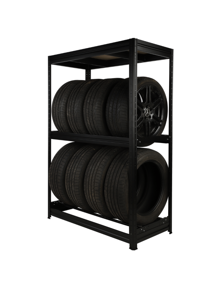 Regały - Regał na opony 177×120×60 cm/ 3 półki – Metalowy/ Czarny - product b2b.wamar.biz 13
