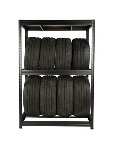 Regały - Regał na opony 177×120×60 cm/ 3 półki – Metalowy/ Czarny - product 14