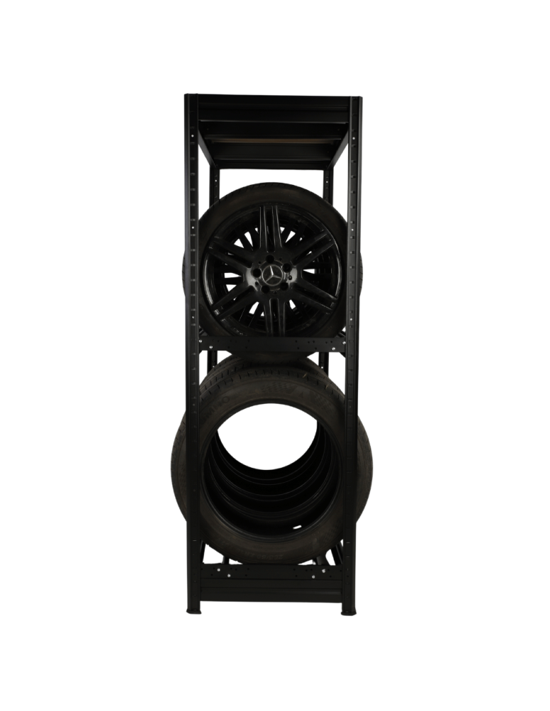 Regały - Regał na opony 177×120×60 cm/ 3 półki – Metalowy/ Czarny - product b2b.wamar.biz 16