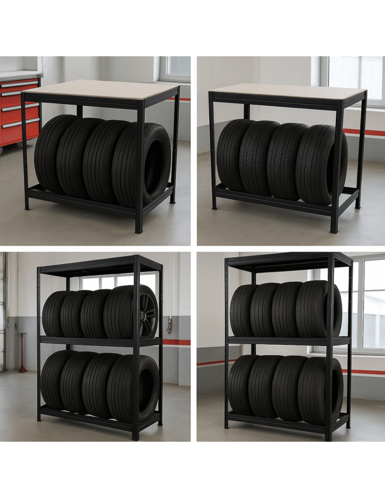 Regały - Regał na opony 177×120×60 cm/ 3 półki – Metalowy/ Czarny - product b2b.wamar.biz 22
