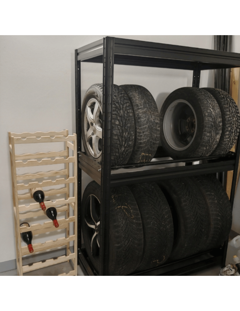 Regały - Regał na opony 177×120×60 cm/ 3 półki – Metalowy/ Czarny - product b2b.wamar.biz 24