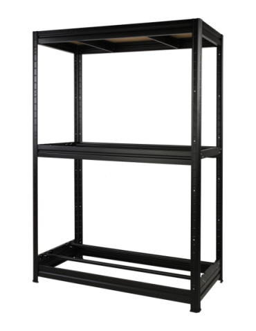 Regały - Regał na opony 177×120×60 cm/ 3 półki – Metalowy/ Czarny - product 27