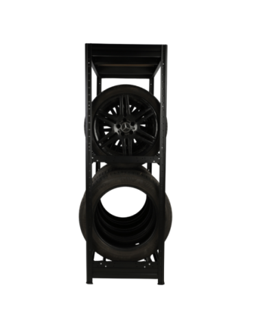 Regały - Regał na opony 177×120×60 cm/ 3 półki – Metalowy/ Czarny - product 40
