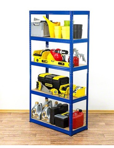 Magazynowe regały metalowe - Regał Helios 180x120x60 cm 5 półek/350kg Biało-Pomarańczowy - product 48