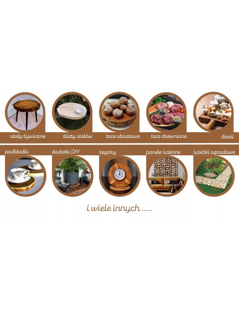 Plastry Okrągłe - PLASTER DREWNA krążek 40-45cm gr 5,0 DĄB na stół - product b2b.wamar.biz 9