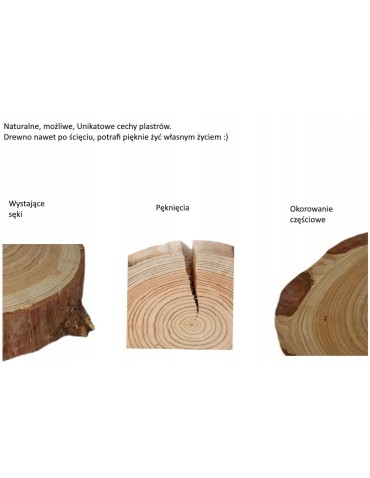 Plastry Okrągłe - PLASTER DREWNA TOPOLI BLAT NA STOLIK KAWOWY 145011 - product 8