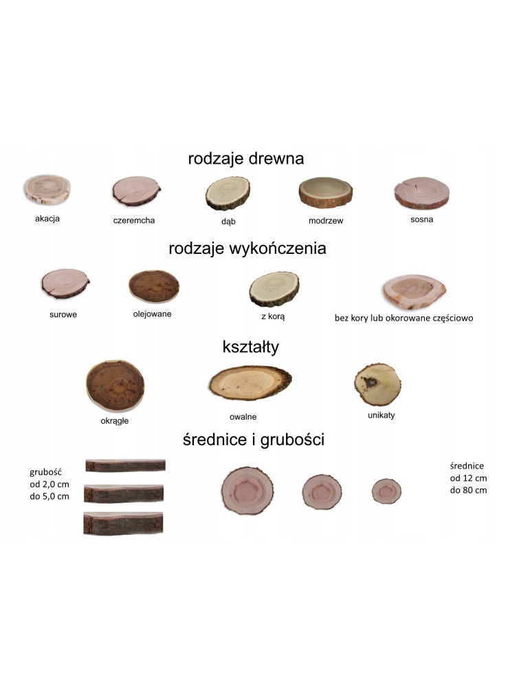 Plastry Okrągłe - PLASTER DREWNA TOPOLI BLAT UNIKAT 142920 - product b2b.wamar.biz 14