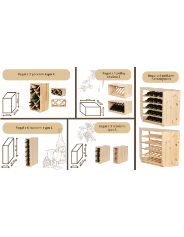 Skrzynkowe regały RW61 - Regał na wino modułowy stojak na wino szafka na butelki 30 butelek 5 leżni - product 9