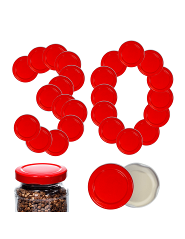 Zakrętki do słoików dekielki pokrywki nakrętki wieczka 53mm 30 szt WZÓR R