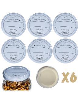 Zakrętki do słoików dekielki pokrywki nakrętki wieczka 66mm 6 szt WZÓR D