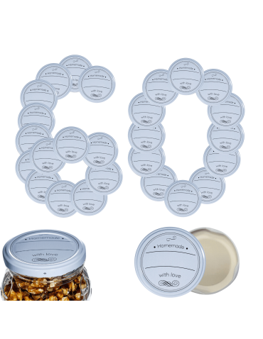 Zakrętki do słoików dekielki pokrywki nakrętki wieczka 66mm 60 szt WZÓR D