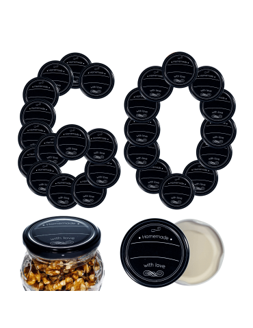 Zakrętki do słoików dekielki pokrywki nakrętki wieczka 66mm 60 szt WZÓR H