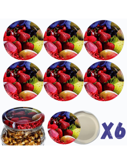 Zakrętki do słoików dekielki pokrywki nakrętki wieczka 66mm 6 szt WZÓR U