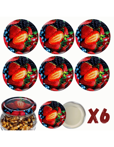 Zakrętki do słoików dekielki pokrywki nakrętki wieczka 66mm 6 szt WZÓR W