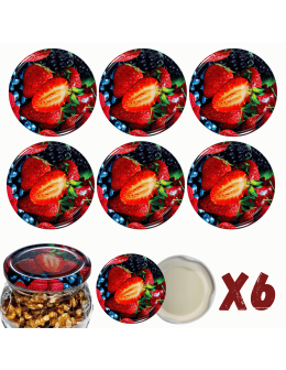 Zakrętki do słoików dekielki pokrywki nakrętki wieczka  66mm 6 szt WZÓR W