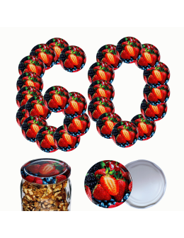 Zakrętki do słoików dekielki pokrywki nakrętki wieczka 66mm 60 szt WZÓR W