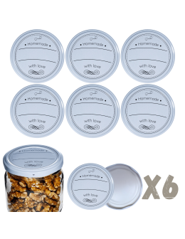 Zakrętki do słoików dekielki pokrywki nakrętki wieczka 82mm 6szt WZÓR D PZH