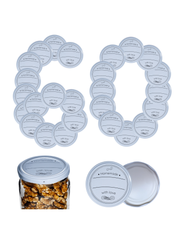 Zakrętki do słoików dekielki pokrywki nakrętki wieczka 82mm 60 szt WZÓR D