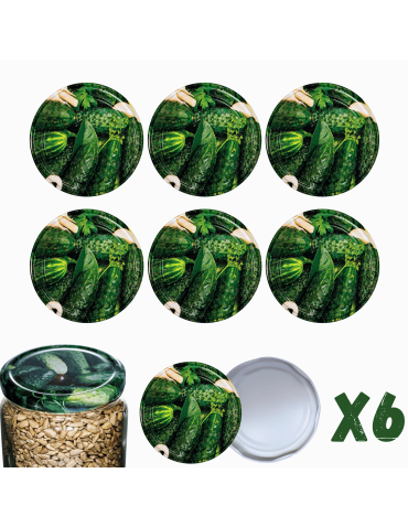 Zakrętki do słoików dekielki pokrywki nakrętki wieczka 100mm 6 szt WZÓR O