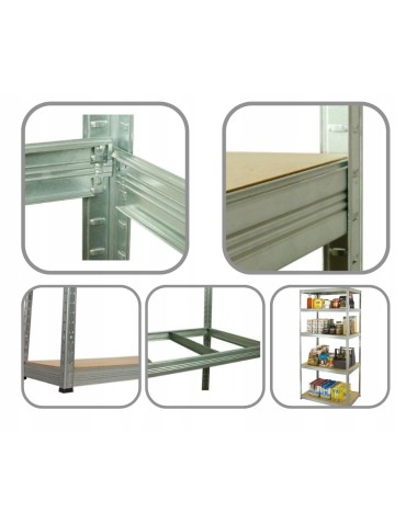 Regały Magazynowe - Regał metalowy ocynk regał magazynowy garażowy HELIOS 90x090x60 3x350kg - product 6