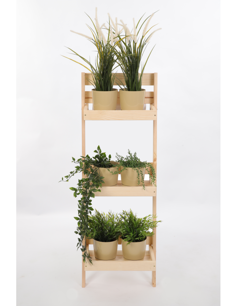 Wielopoziomowe kwietniki - Drewniany kwietnik opierany o ścianę stojak regał na rośliny 115x37cm EKO - product b2b.wamar.biz 4
