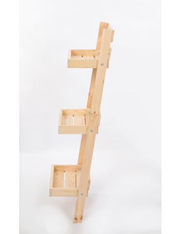 Wielopoziomowe kwietniki - Drewniany kwietnik opierany o ścianę stojak regał na rośliny 115x37cm EKO - product 6