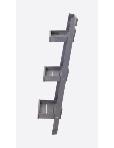 Wielopoziomowe kwietniki - Drewniana drabinka opierana o ścianę stojak regał na rośliny 115x37cm EKO - produkt 5