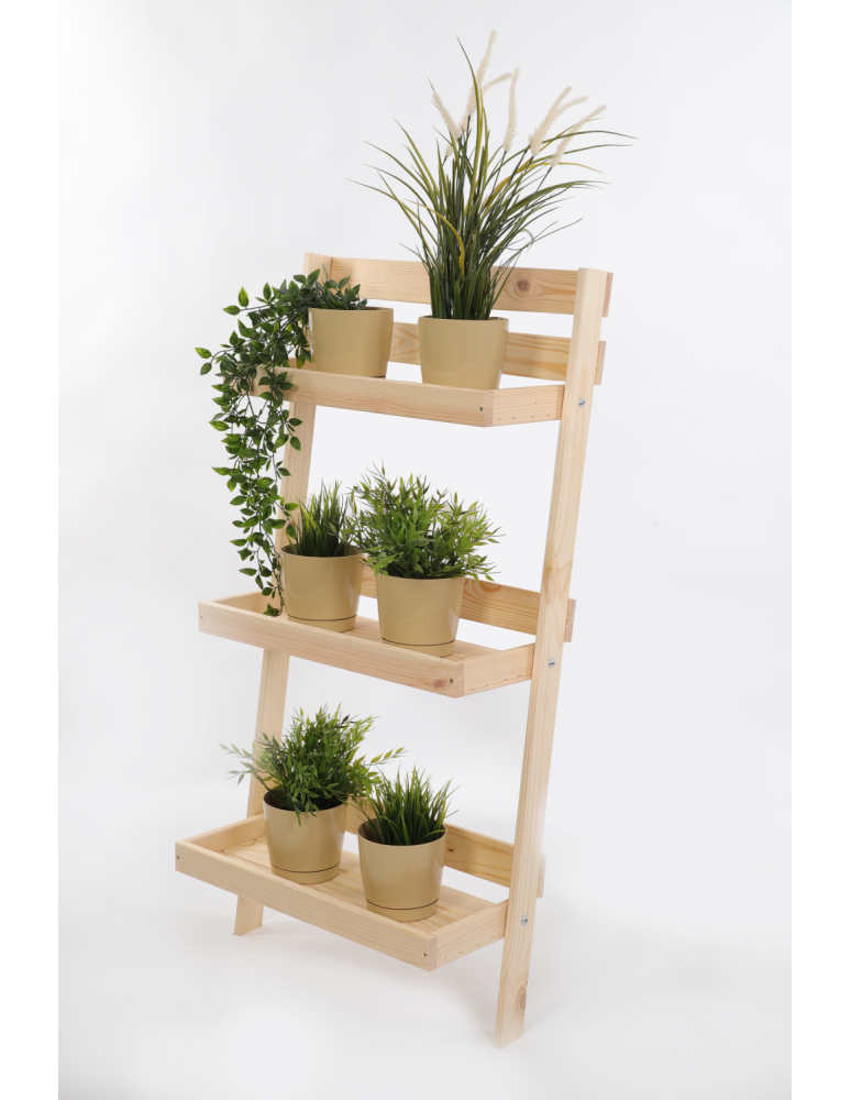 Wielopoziomowe kwietniki - Kwietnik drewniany opierany o ścianę stojak regał na rośliny 115x57cm EKO - product b2b.wamar.biz 2