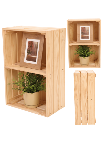 Drewniana skrzynka z 1 półką regał szafka wisząca na ścianę EKO DREWNO DUŻA