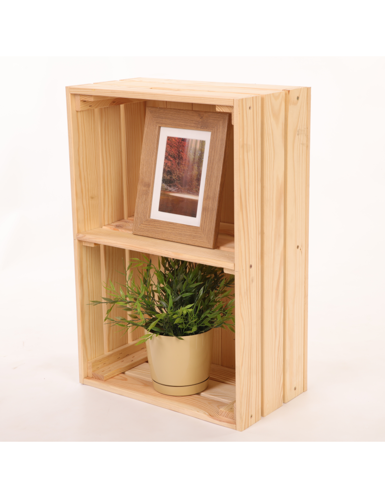 Meble skrzynkowe (półki ze skrzynek) - Drewniana skrzynka z 1 półką regał szafka wisząca na ścianę EKO DREWNO DUŻA - product b2b.wamar.biz 2