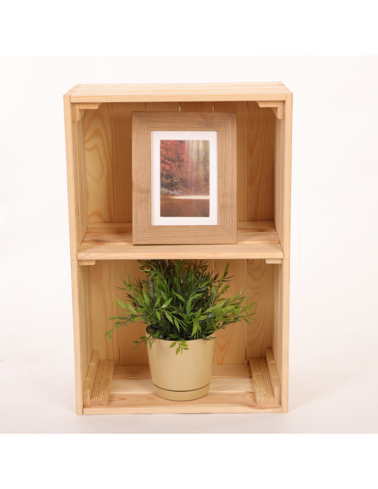 Meble skrzynkowe (półki ze skrzynek) - Drewniana skrzynka z 1 półką regał szafka wisząca na ścianę EKO DREWNO DUŻA - product b2b.wamar.biz 3