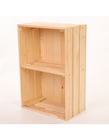 Meble skrzynkowe (półki ze skrzynek) - Drewniana skrzynka z 1 półką regał szafka wisząca na ścianę EKO DREWNO DUŻA - product 4