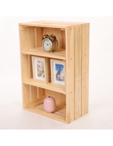 Drewniana skrzynka z 2 półkami regał szafka wisząca ścienna regał EKO DUŻA - product 2