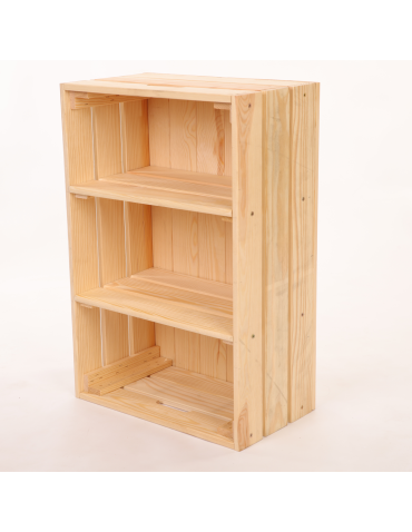 Meble skrzynkowe (półki ze skrzynek) - Drewniana skrzynka z 2 półkami regał szafka wisząca ścienna regał EKO DUŻA - product 3