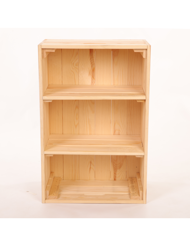 Meble skrzynkowe (półki ze skrzynek) - Drewniana skrzynka z 2 półkami regał szafka wisząca ścienna regał EKO DUŻA - product b2b.wamar.biz 4