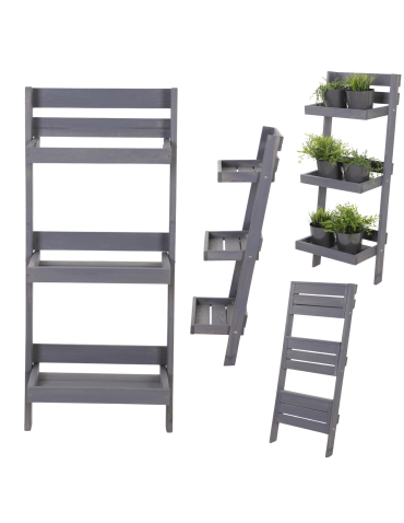 Drewniany kwietnik opierany o ścianę stojak regał na rośliny 115x57cm EKO